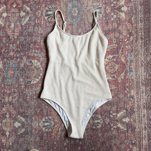 Geode Other - Geode Medium Cream Textured One-Piece Swimsuit